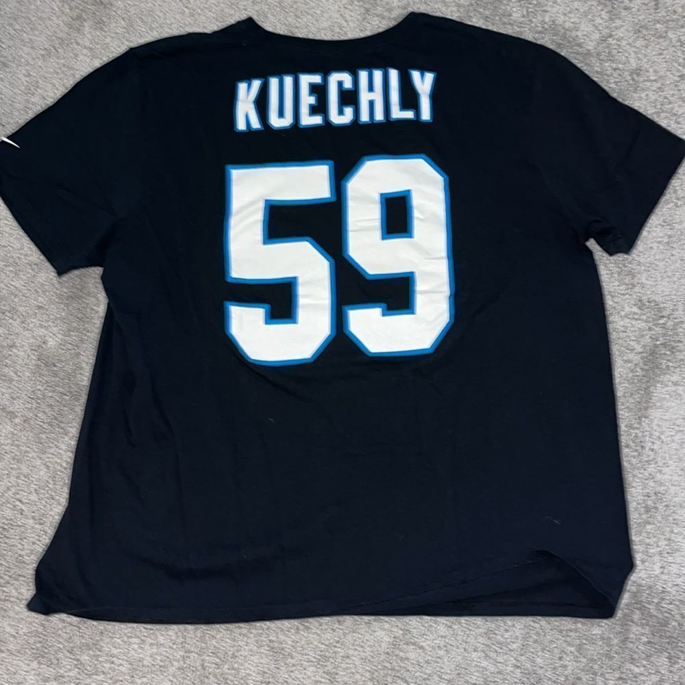 Luke Kuechly #59 Carolina Panthers Black Nike Defect jersey shirt 3XL/XL